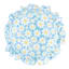 Tiny Dreamers Fairy Garden Blue Daisy Print Round Pillow, 15"