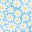 Tiny Dreamers Fairy Garden Blue Daisy Print Round Pillow, 15"