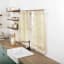 White & Taupe Small Tiered Curtain Panel, 54"