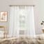 Augusta White Sheer Loop Tab Single Curtain Panel, 84"