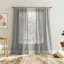 Augusta Grey Sheer Loop Tab Single Curtain Panel, 84"