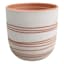 Indoor White Carved Clay Pot, Large