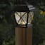 Set of 2 5-Lumen Solar Black Post Cap Lights