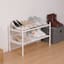 2-Shelf Punch Metal Shoe Rack, White
