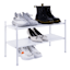 2-Shelf Punch Metal Shoe Rack, White