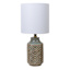 Green & Brown Ceramic Reactive Textured Small Table Lamp with Shade, 19"