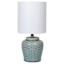 Honeybloom Blue Ceramic Basket Weave Mini Lamp with Shade, 12"