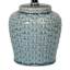 Honeybloom Blue Ceramic Basket Weave Mini Lamp with Shade, 12"