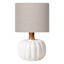 White Ceramic Mini Pumpkin Lamp, 12"