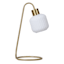 Brushed Brass Task Lamp with White Glass Shade, 16"