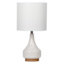 Crosby St. Off-White Ceramic & Wood Finish Small Lamp with Shade, 19"