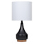 Crosby St. Black Ceramic & Wood Finish Small Lamp with Shade, 19"
