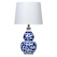 Providence Blue & White Chinoiserie Double Gourd Medium Table Lamp with Shade, 24"