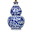 Providence Blue & White Chinoiserie Double Gourd Medium Table Lamp with Shade, 24"