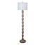 Found & Fable Wood Finish Stacked Floor Lamp with White Fabric Drum Shade, 60"