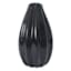 Black Fluted Ceramic Bud Vase, 6"