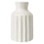 White Fluted Ceramic Bud Vase, 4"