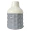 Blue Weave Design Ceramic Bud Vase, 4"