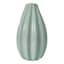 Green Fluted Ceramic Bud Vase, 6"