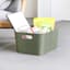 Sage & Wood Grain Print Storage Bin