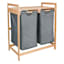 Bamboo Laundry Double Sorter with Removable Liners