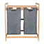Bamboo Laundry Double Sorter with Removable Liners