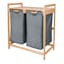 Bamboo Laundry Double Sorter with Removable Liners