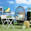 Ray Yellow & Blue Geo Square Outdoor Throw Pillow, 17"
