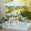 (E441) Scope Aqua Green Striped Outdoor Area Rug, 8x10