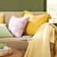 Honeybloom Yellow Woven Throw Pillow with Tassels, 18"