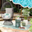 Found & Fable Green Ceramic Plant Stand, 17"