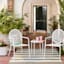 Providence White Round Metal Outdoor Planter, Large