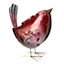 Metal & Glass Bird Solar Light Outdoor Garden Statue, 8.5"