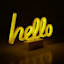 White Hello Neon Light Stand, 7.5"