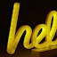 White Hello Neon Light Stand, 7.5"