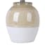 Honeybloom Tan Two-Toned Ceramic Small Table Lamp with Shade, 17"