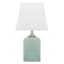Providence Green Ceramic Square Lamp with Square Shade, 15"