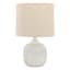Found & Fable Grey Embossed Small Table Lamp with Shade, 16"