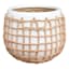 Tracey Boyd Indoor White Round Wicker Weave Pot, Small