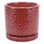 Providence Indoor Pomegranate Ceramic Damask Planter, 5.9"