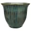 Providence Aurora Green Fluted Outdoor Planter, Extra Large