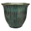 Providence Aurora Green Fluted Outdoor Planter, Large