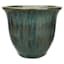 Providence Aurora Green Fluted Outdoor Planter, Medium