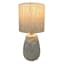 Honeybloom Beige Embossed Leaf Small Table Lamp with Shade, 15.3"