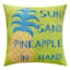 Green Sun Sand Pineapple In Hand Square Outdoor Throw Pillow, 17"