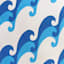 Blue & White Graphic Wave Square Outdoor Throw Pillow, 17"