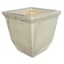 Running White Ceramic Tapered Square Outdoor Planter, Large