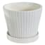 Indoor White Buttoned Up Ceramic Pot, Medium