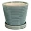 Indoor Green Ring Ceramic Pot, Medium
