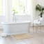 Found & Fable Ivory Striped High-Low Bath Rug, 17x24